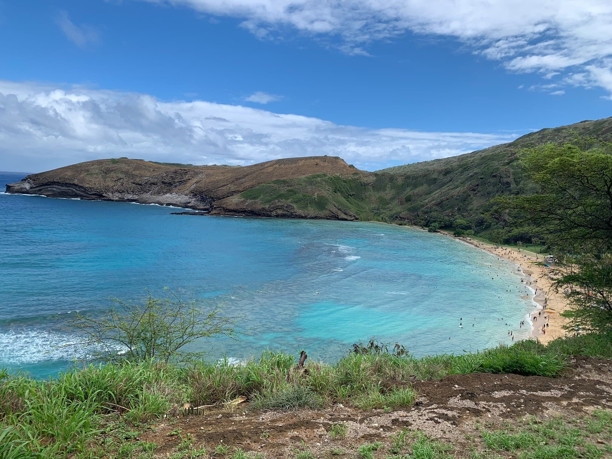Hanauma Bay beach and crater